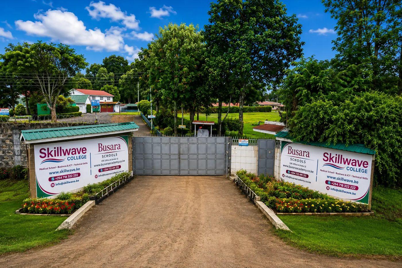 The Skillwave College gate on Boiman Road, Nyahururu